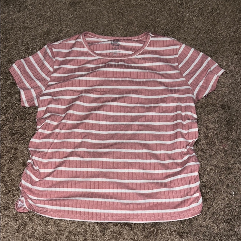 Striped Pink and White Women's Top